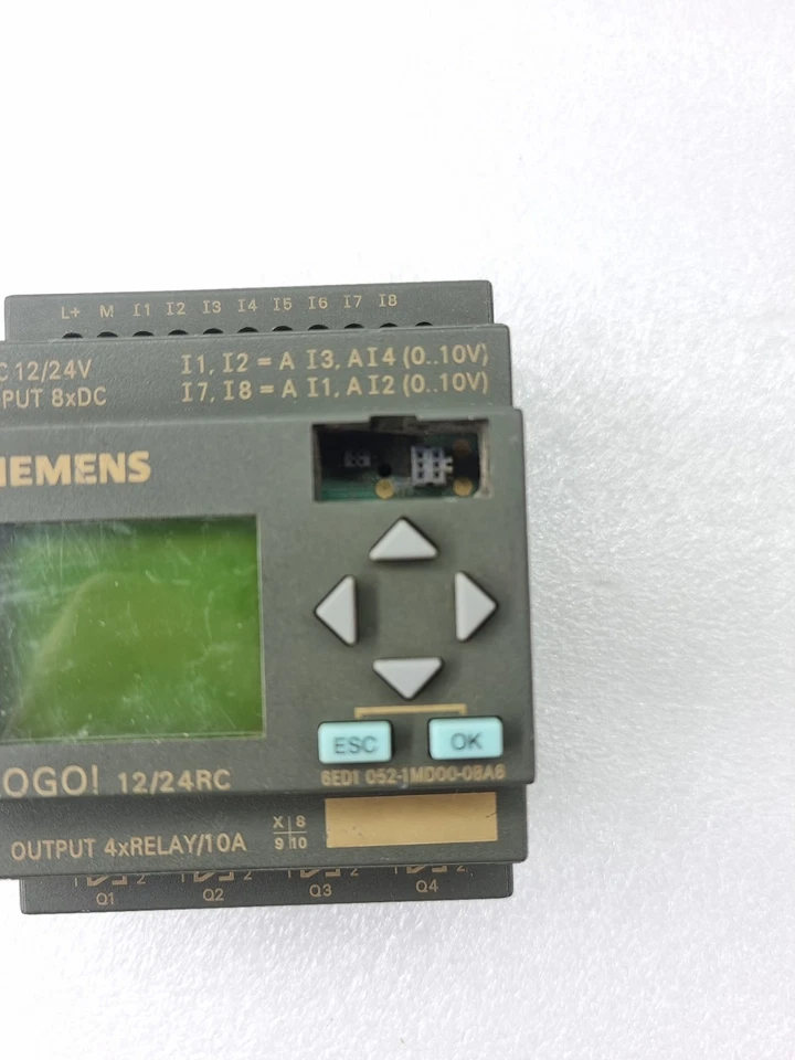 SIEMENS LOGO 12/24RC PLC PROGRAMMABLE LOGIC CONTROLLER 6ED1052-1MD00-0BA6